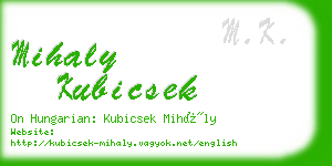 mihaly kubicsek business card